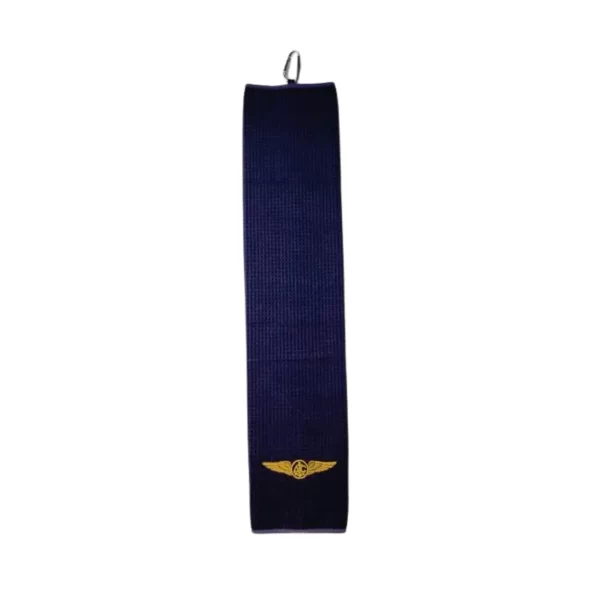 TRI-FOLD WAFFLE MICROFIBER GOLF TOWEL WITH AIRCREW WINGS